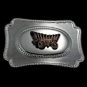 Belt Buckle Covered Wagon Western Pioneer | Old West Cowboy Buckle |Oregon Trail